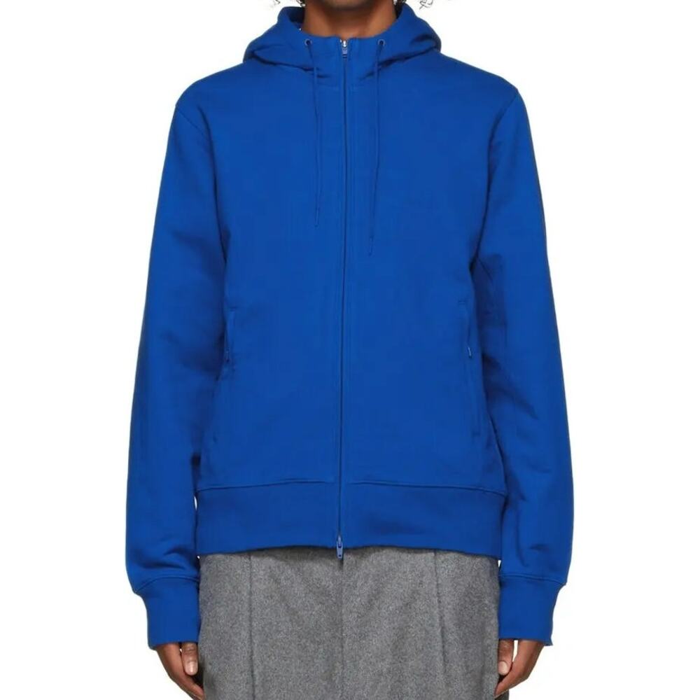 Adidas Y-3 yohji yamamoto Zip Up Hoodie Jacket Y-3 Logo Pockets Royal Blue S